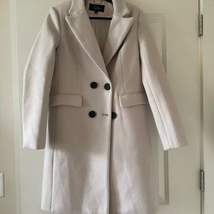 Lulus Cherished Classic Cream Double Breasted Vegan Wool Coat